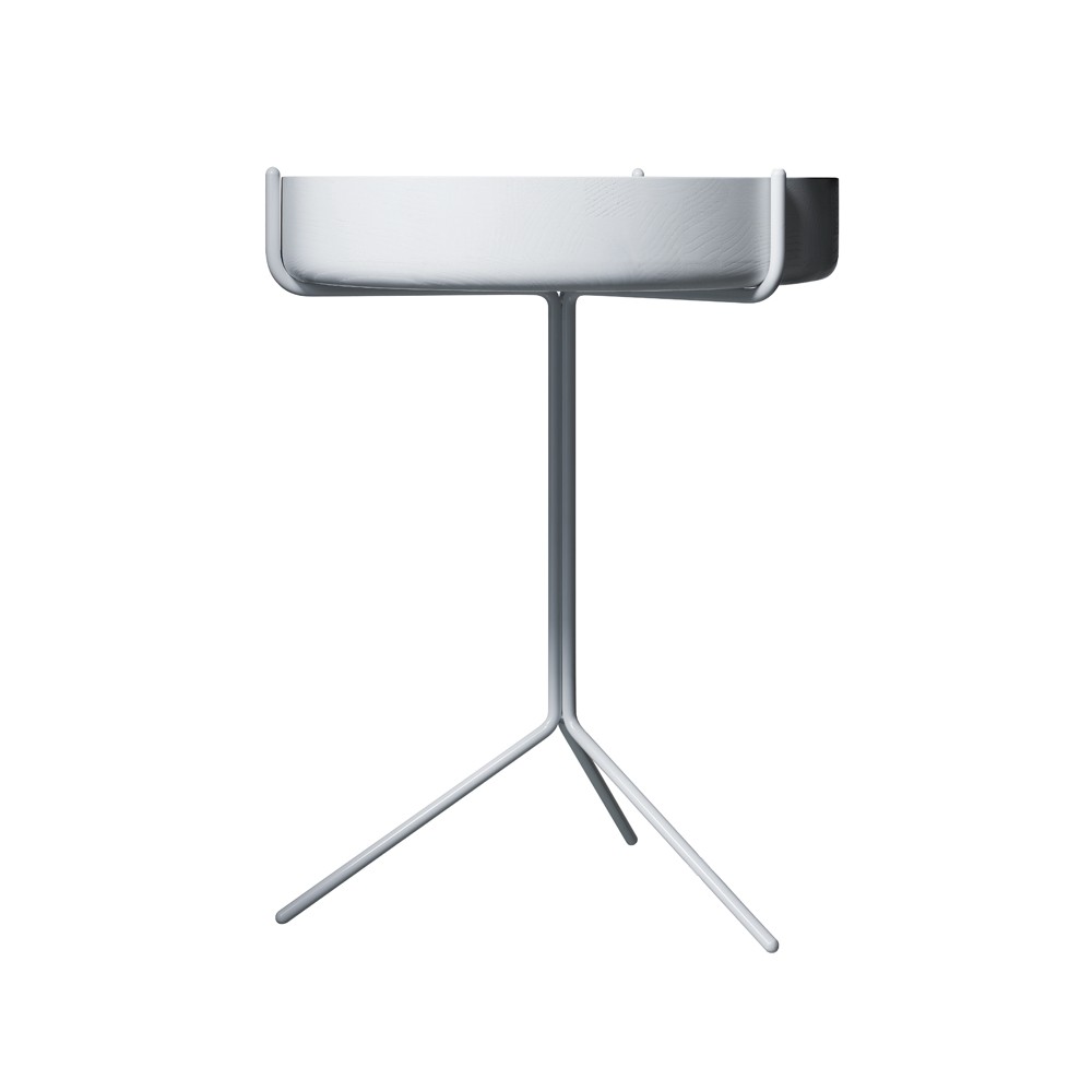 Bilde av Swedese Drum bord ask hvit lasur h.56 cm hvitt stativ