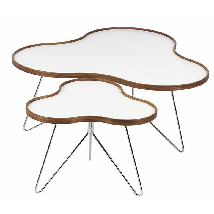 Flower bord 107x114 cm, sort, 45 cm, eikekant, kromstativ Swedese
