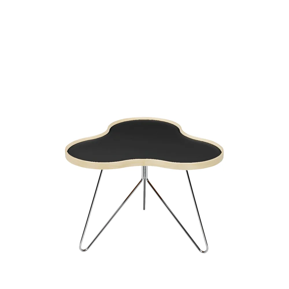 Flower bord 62 x 66 cm, sort, 45 cm, bjørkekant, kromstativ Swedese