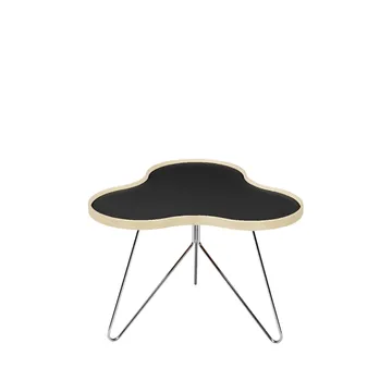 Flower bord 62 x 66 cm - sort, 45 cm, bjørkekant, kromstativ - Swedese