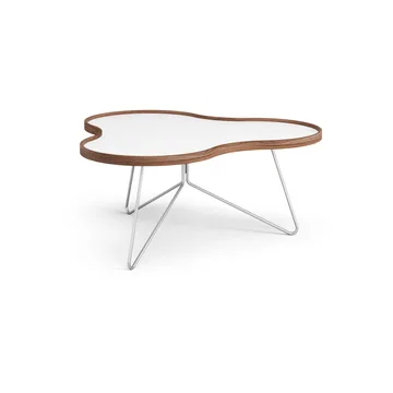 Flower bord 84x90 xm - hvit, 39 cm, valnøttkant, kromstativ - Swedese