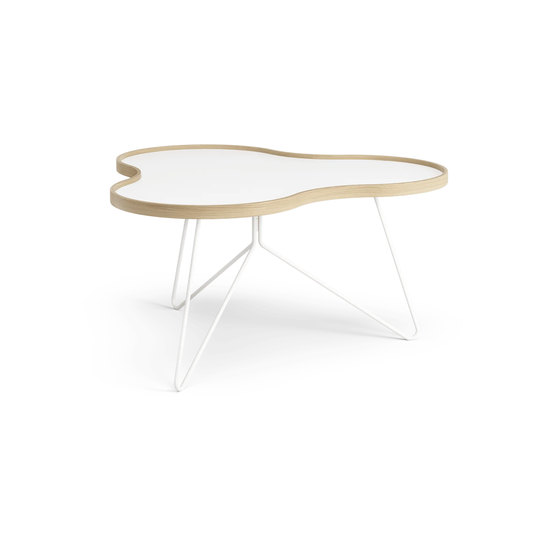 Flower bord 84x90 xm, hvit, 45 cm, eikekant, hvitt stativ Swedese