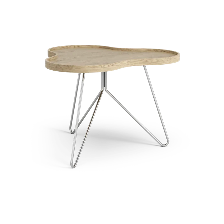 Flower mono bord 62x66 cm - H45cm-eik natur-krom - Swedese