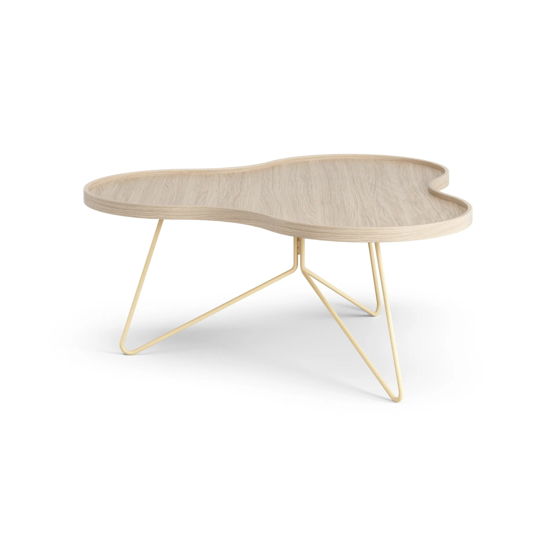 Flower mono bord 84 x 90 cm, H 39 cm Hvitpigmentert eik Swedese