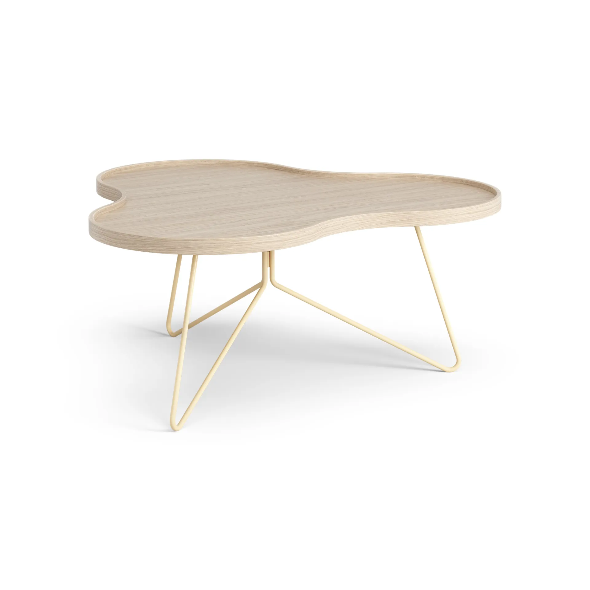 Flower mono bord 84 x 90 cm, H 39 cm Hvitpigmentert eik Swedese