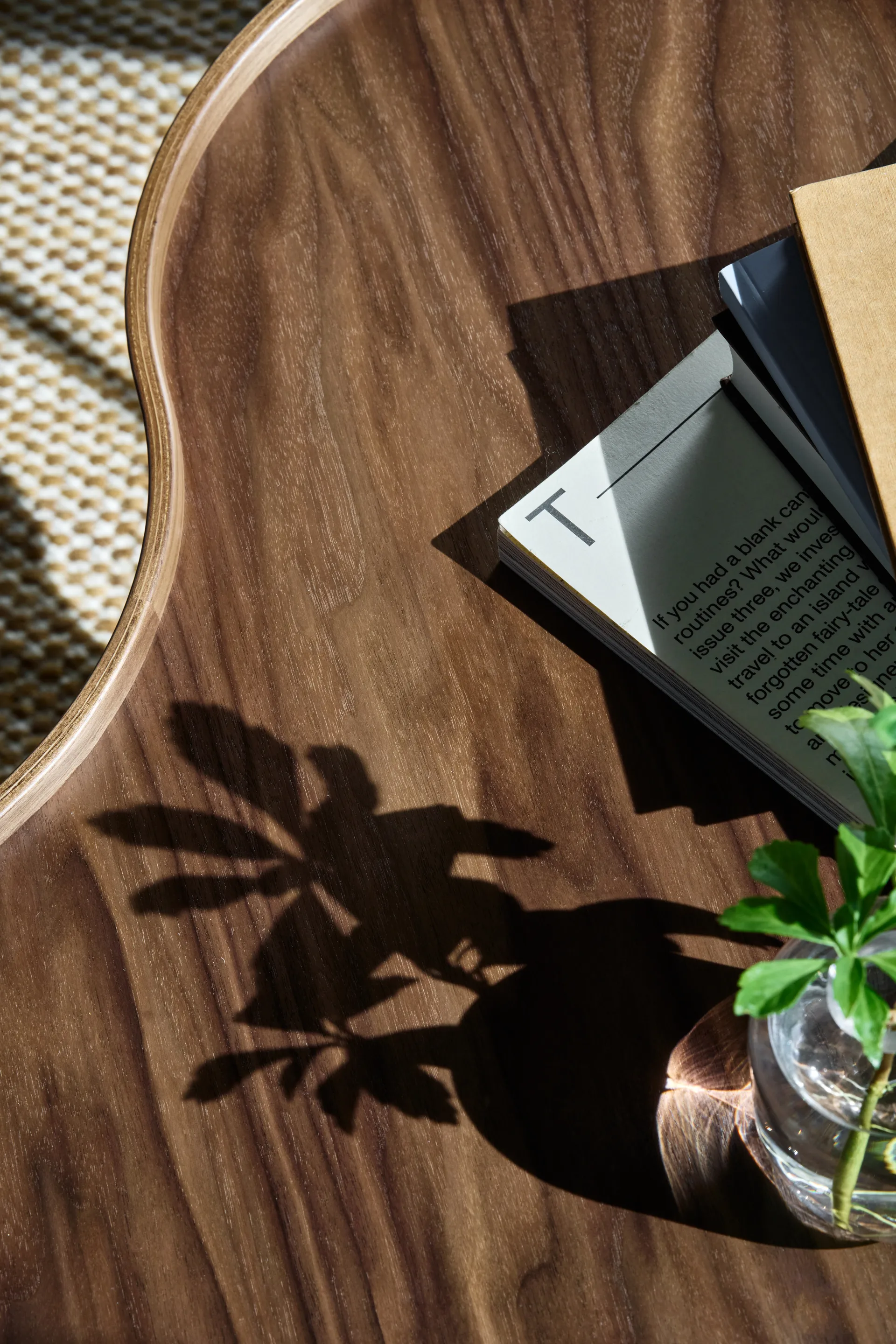 Flower mono bord Special Edition 107x114 cm, H39 cm-lakkert valnøtt-krommet stål Swedese