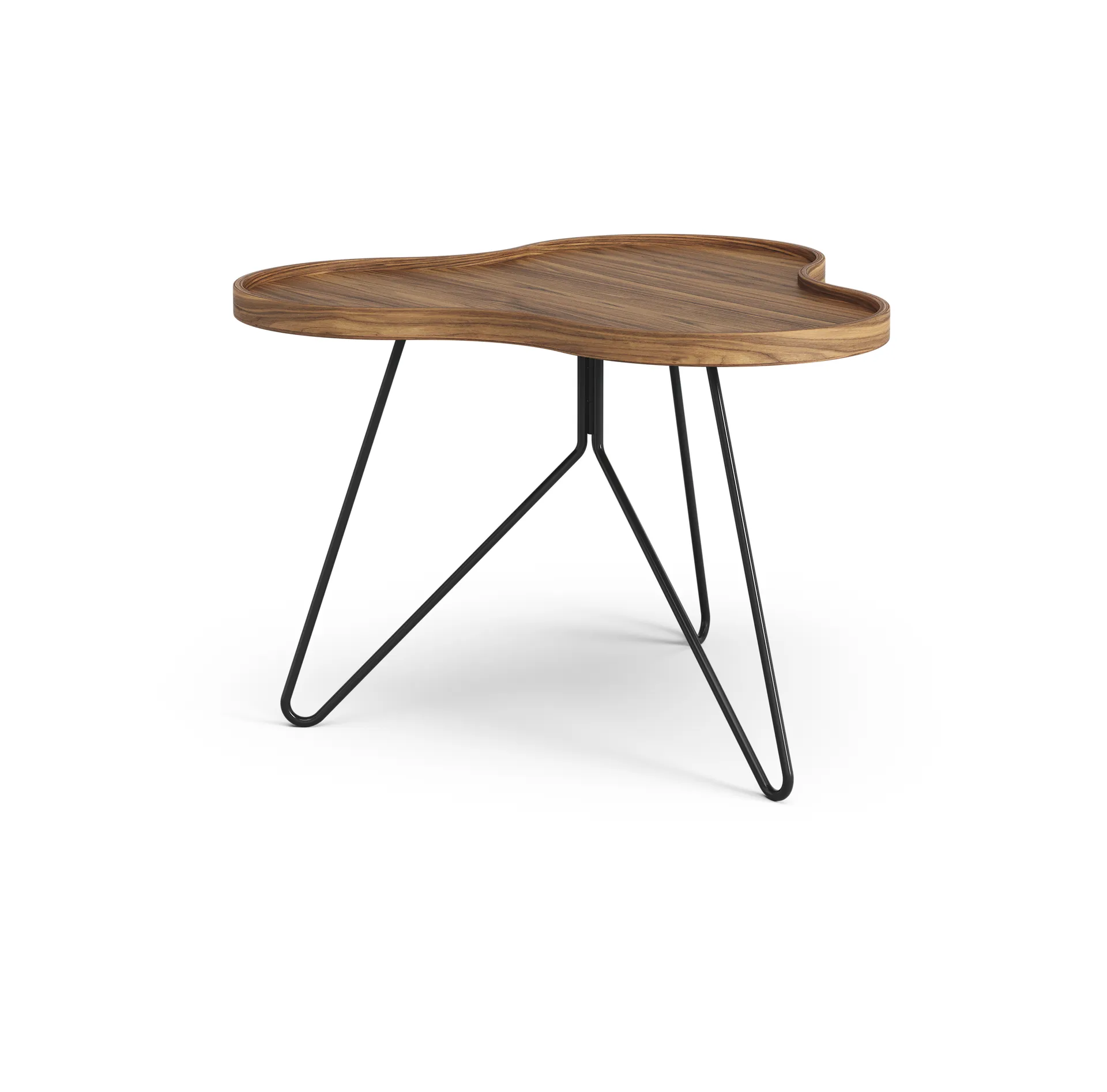 Flower mono bord Special Edition 62x66 cm, H45 cm-lakkert valnøtt-svartlakkert stål Swedese