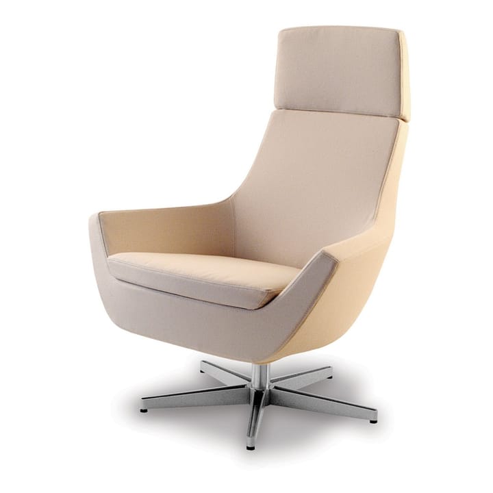 Happy Swing lenestol høy - tekstil europost beige, svingfot i aluminium - Swedese