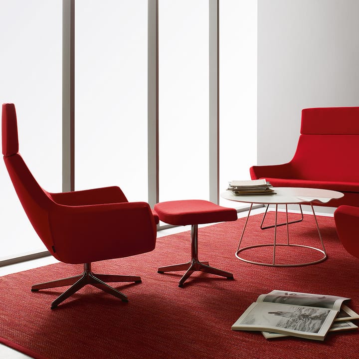 Happy Swing lenestol høy - tekstil europost beige, svingfot i aluminium - Swedese