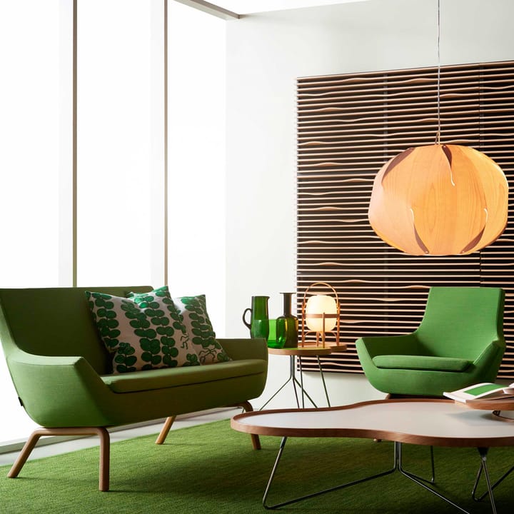 Happy Swing lenestol høy - tekstil europost beige, svingfot i aluminium - Swedese