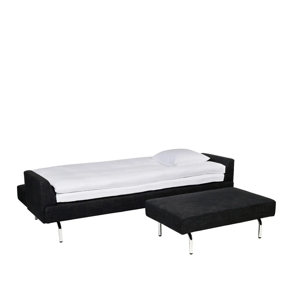 Just sovesofa, tekstil lido 2 marin, kromben Swedese