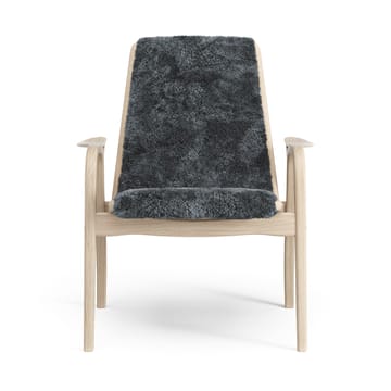 Laminett lenestol hvitpigmentert eik/saueskinn - Charcoal (mørk grå) - Swedese