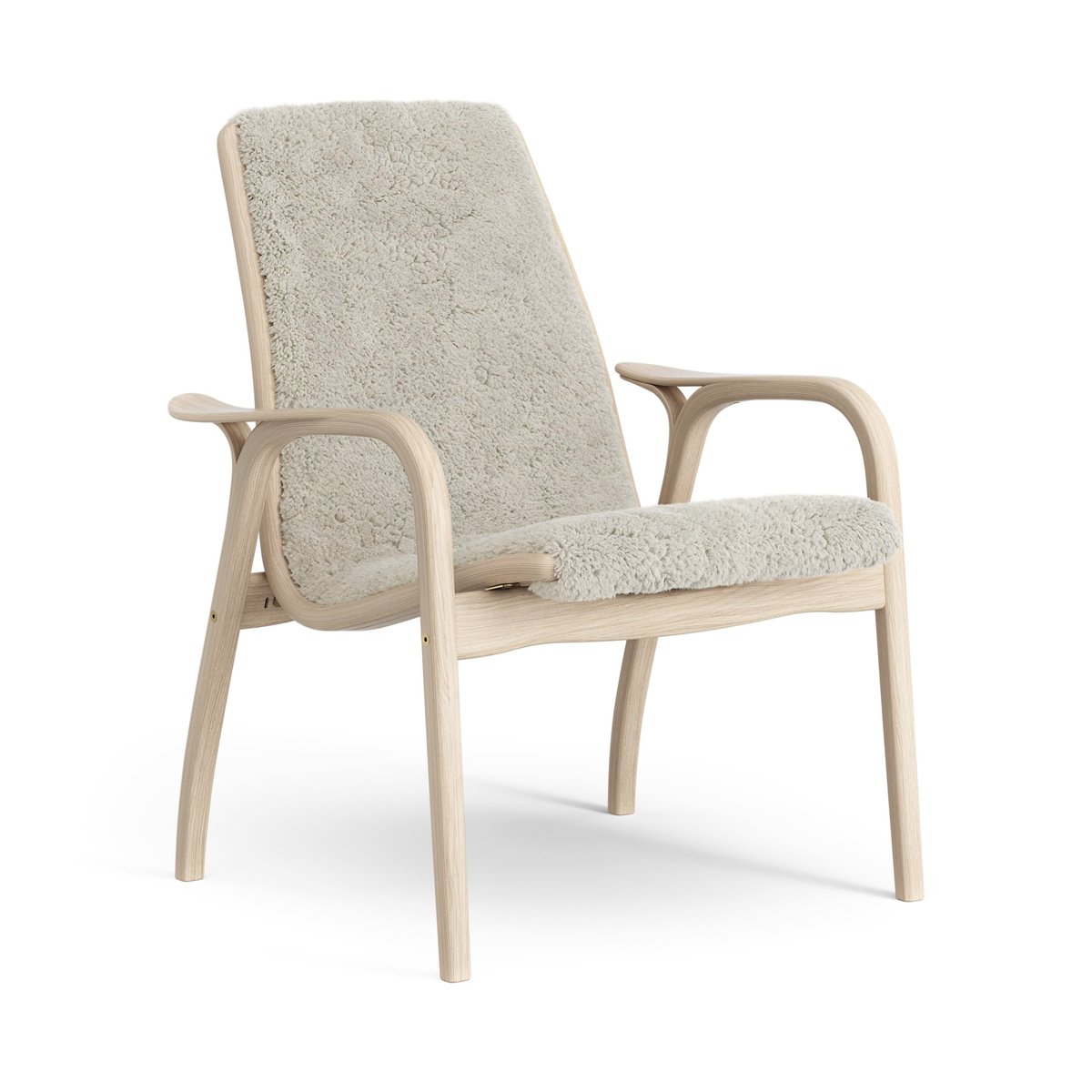 Swedese Laminett lenestol hvitpigmentert eik/saueskinn Moonlight (beige)