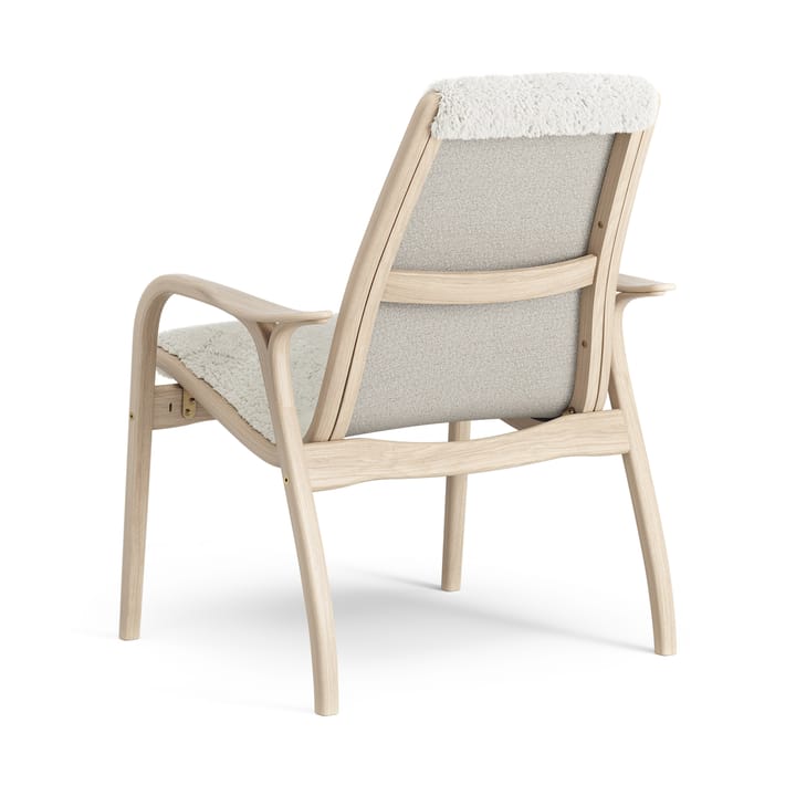 Laminett lenestol hvitpigmentert eik/saueskinn, Off-white (hvit) Swedese