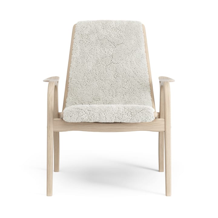 Laminett lenestol hvitpigmentert eik/saueskinn, Off-white (hvit) Swedese