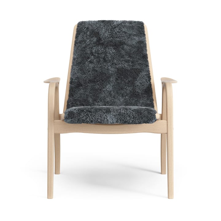 Laminett lenestol lakkert bøk/saueskinn, Charcoal (mørk grå) Swedese
