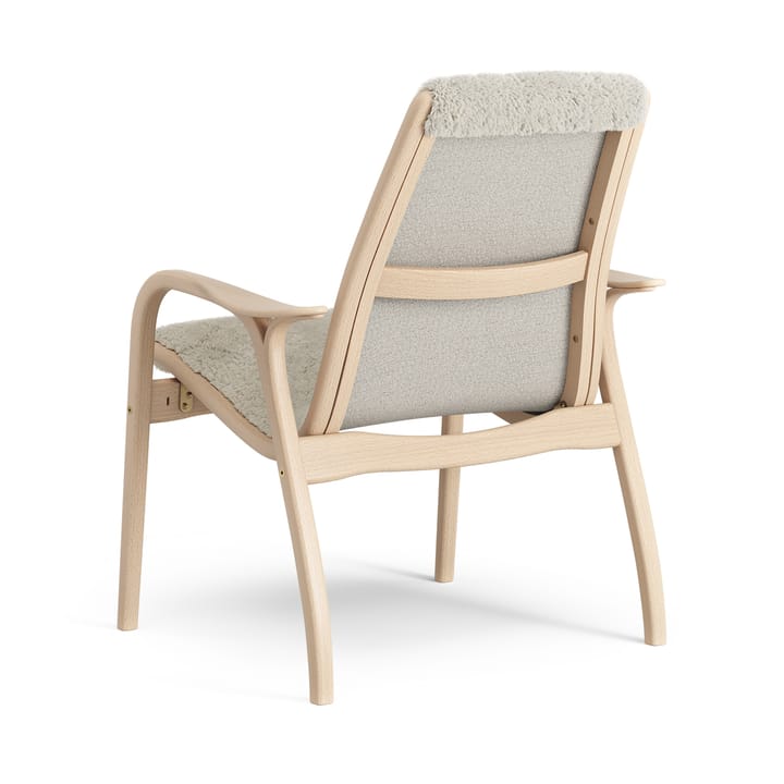 Laminett lenestol lakkert bøk/saueskinn, Moonlight (beige) Swedese