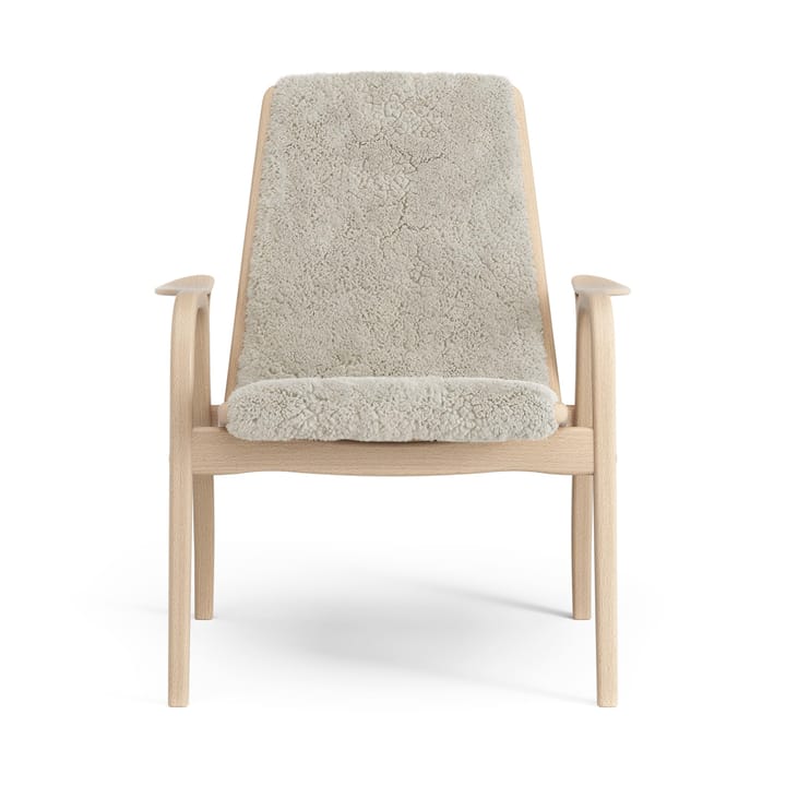 Laminett lenestol lakkert bøk/saueskinn, Moonlight (beige) Swedese