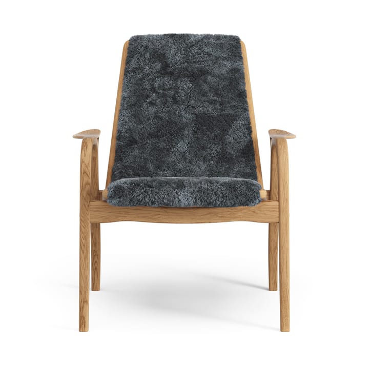 Laminett lenestol oljet eik/saueskinn, Charcoal (mørk grå) Swedese