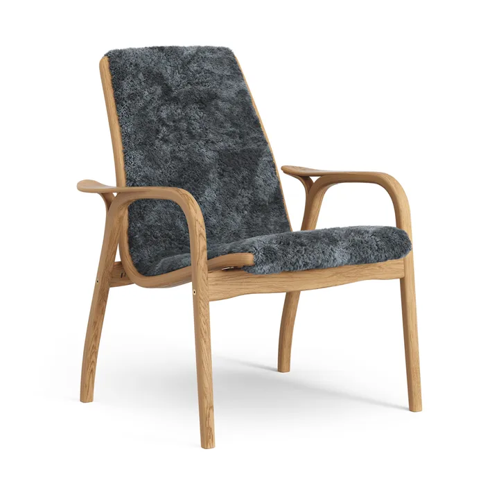Laminett lenestol oljet eik/saueskinn - Charcoal (mørkegrå) - Swedese