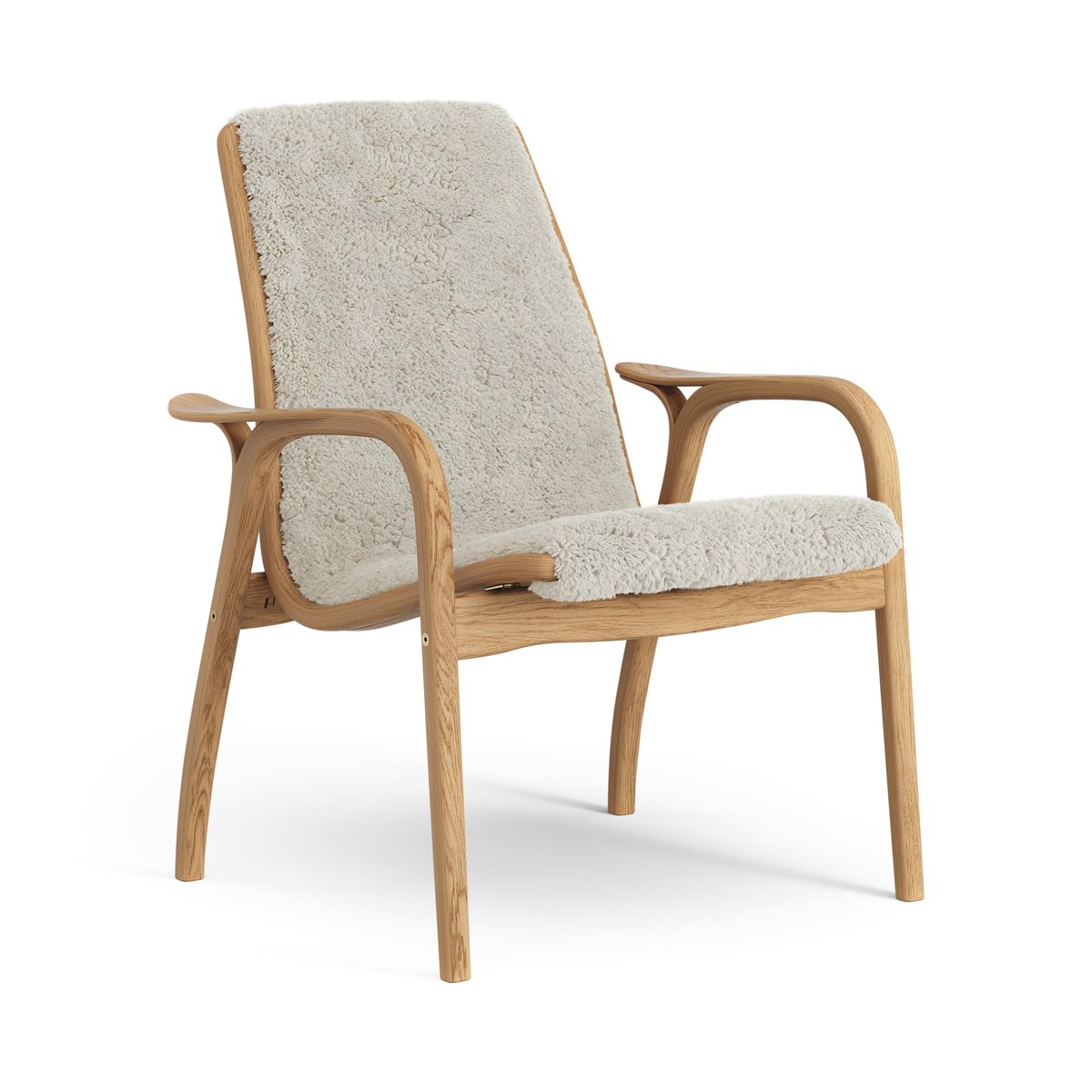 Bilde av Swedese Laminett lenestol oljet eik/saueskinn Moonlight (beige)