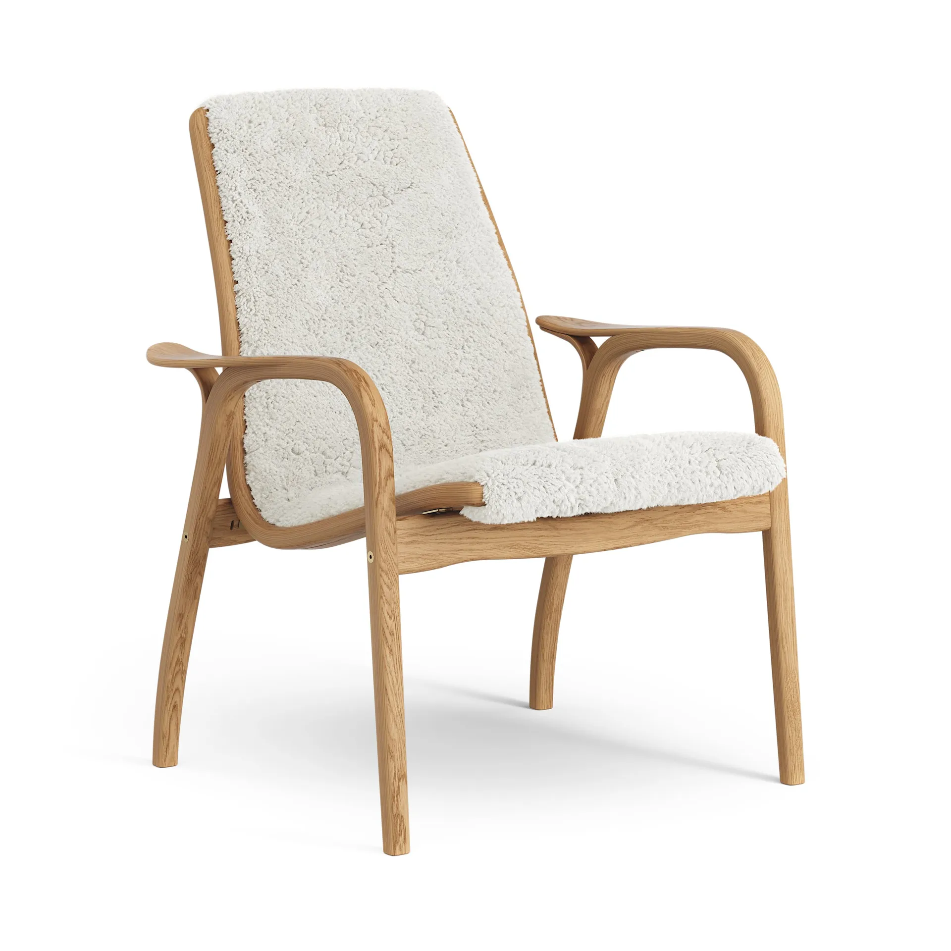 Laminett lenestol oljet eik/saueskinn, Offwhite (hvit) Swedese