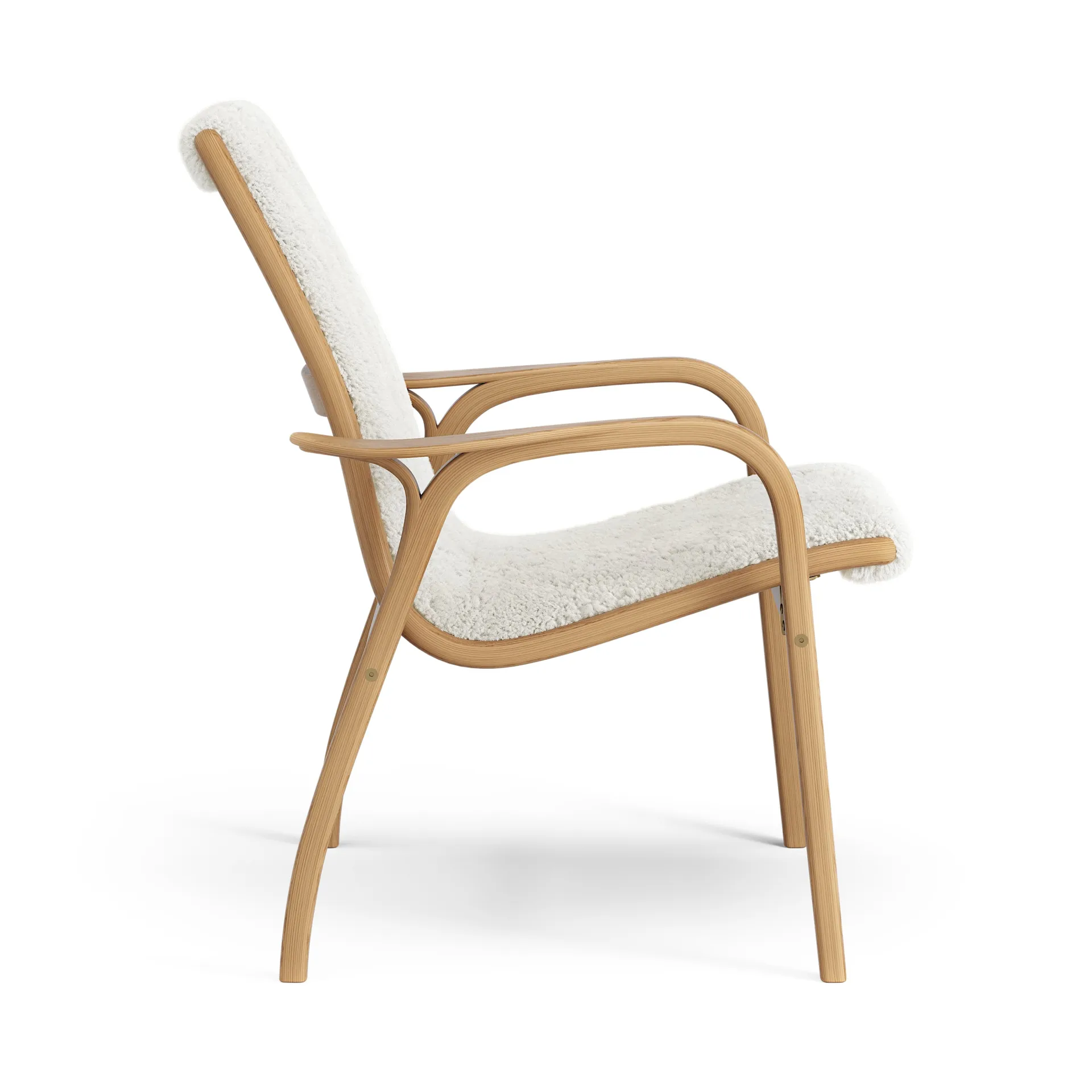 Laminett lenestol oljet eik/saueskinn, Offwhite (hvit) Swedese