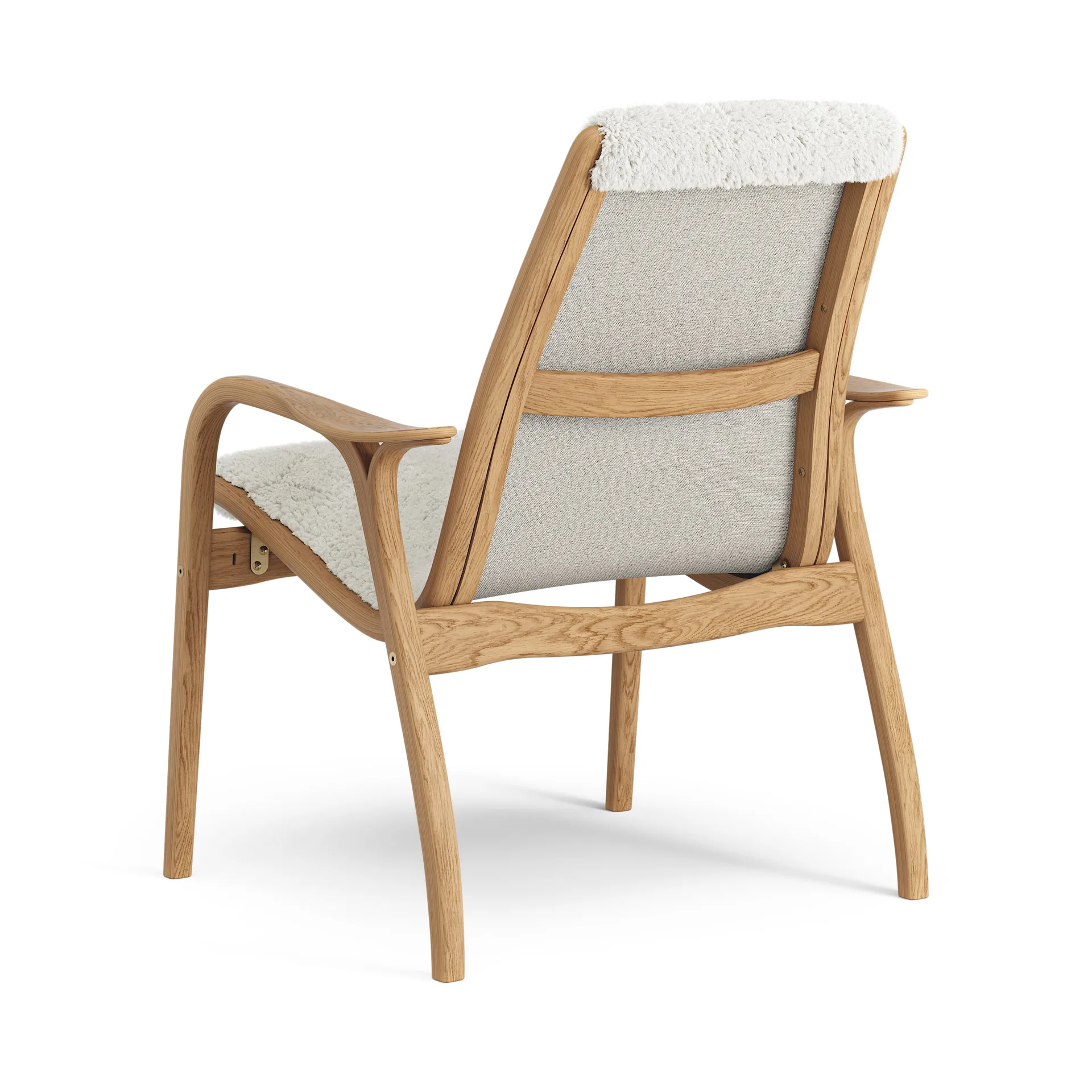 Laminett lenestol oljet eik/saueskinn, Offwhite (hvit) Swedese
