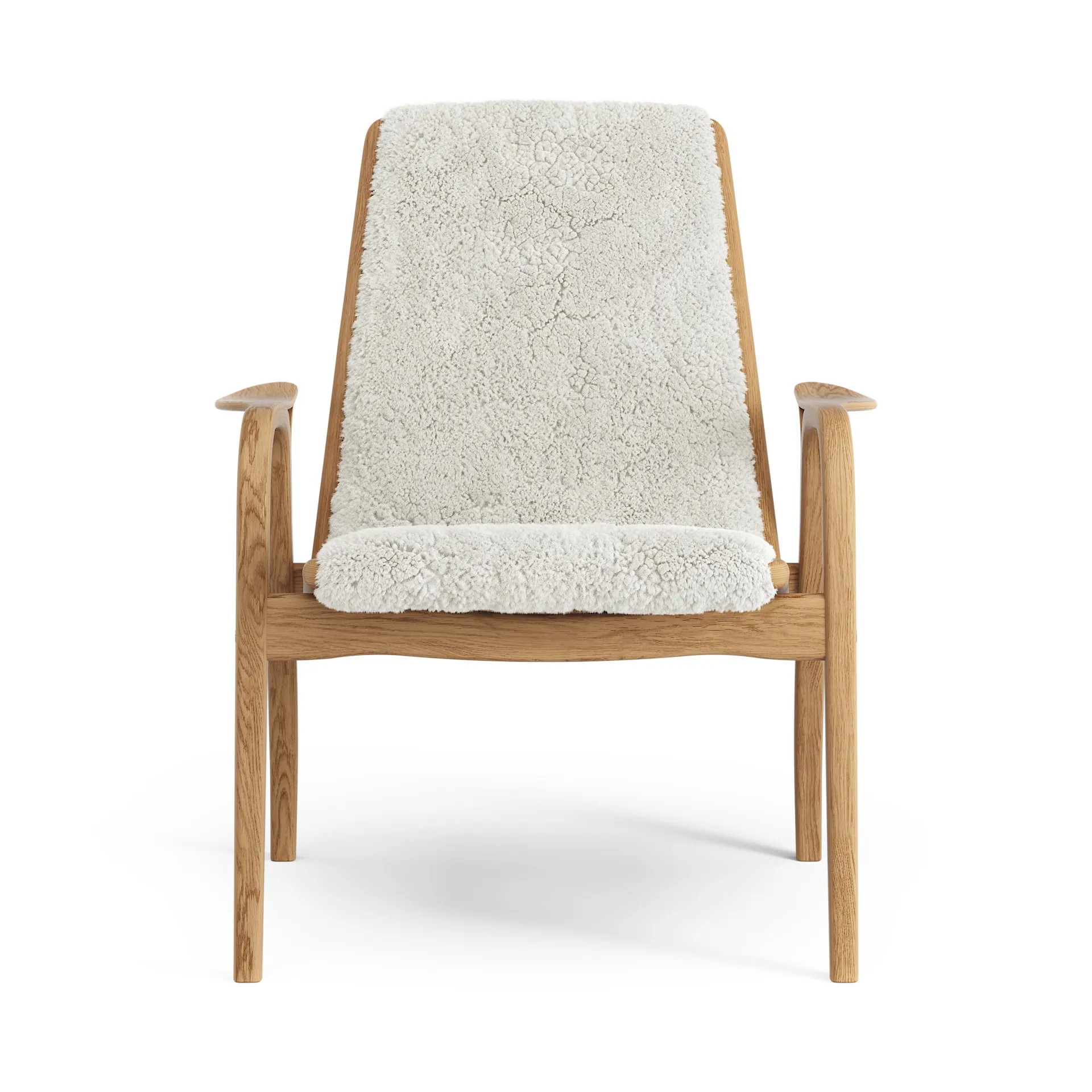 Laminett lenestol oljet eik/saueskinn, Offwhite (hvit) Swedese