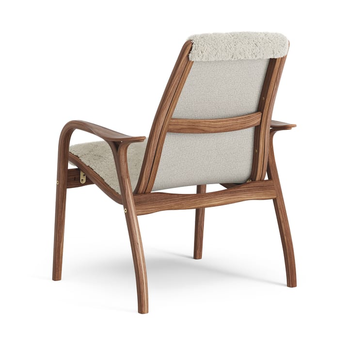Laminett lenestol oljet valnøtt/saueskinn, Moonlight (beige) Swedese