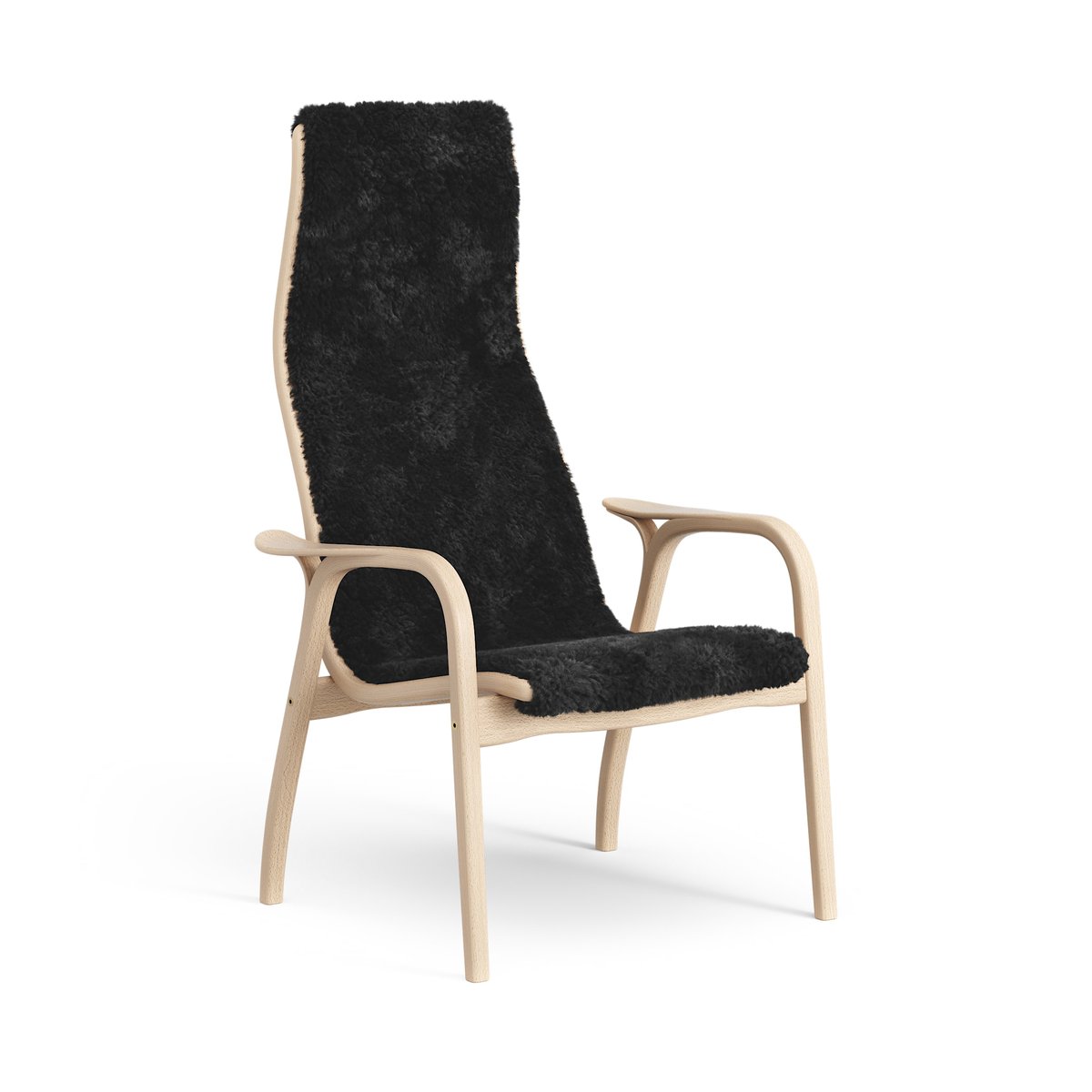 Swedese Lamini barnelenestol lakkert bk/saueskinn Black (sort)