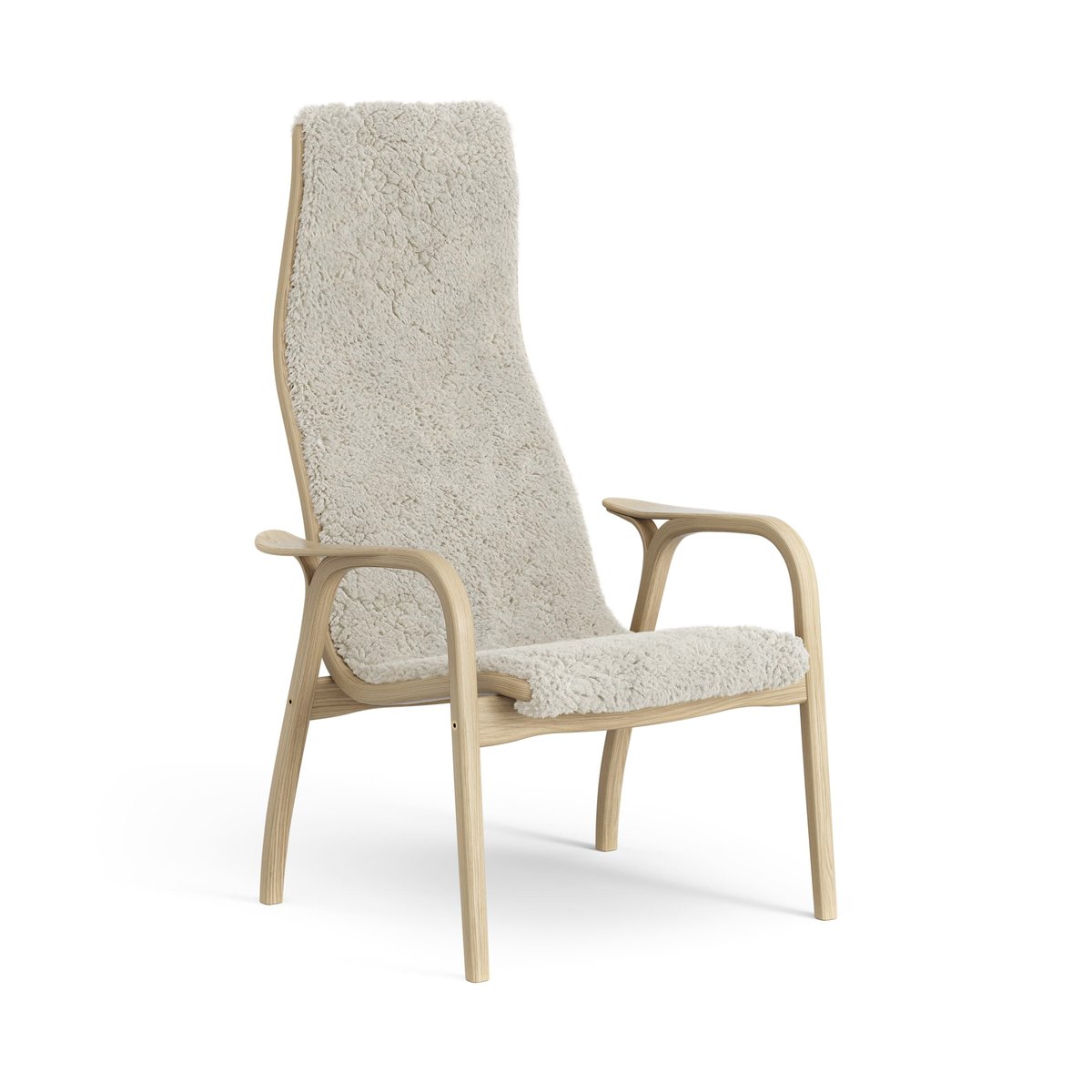 Bilde av Swedese Lamini barnelenestol lakkert eik/saueskinn Moonlight (beige)
