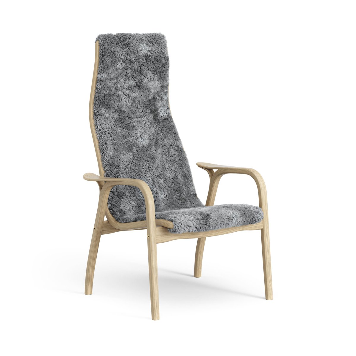 Bilde av Swedese Lamini barnelenestol lakkert eik/saueskinn Scandinavian Grey (grå)