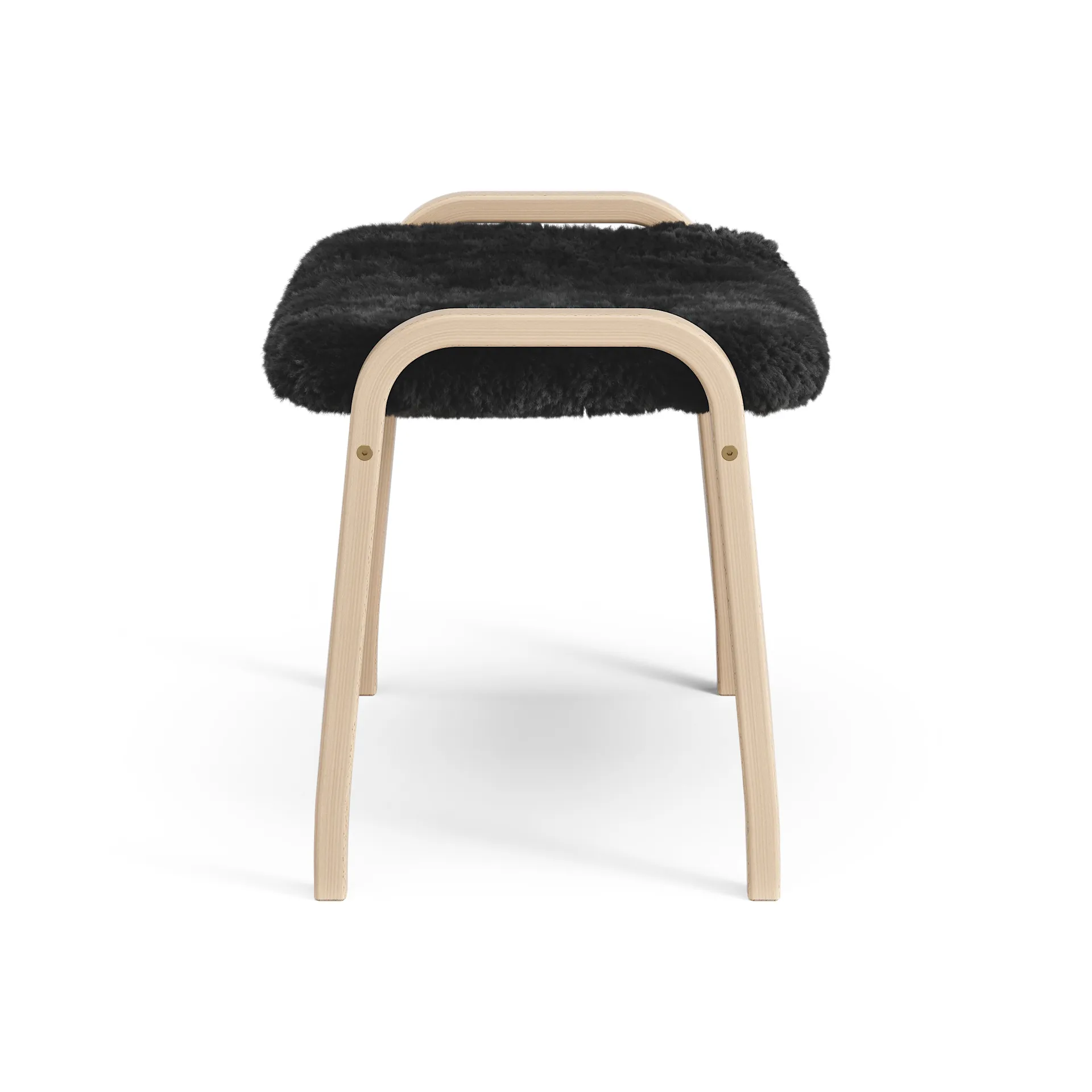 Lamini fotskammel til barn lakkert bøk/saueskinn, Black (sort) Swedese