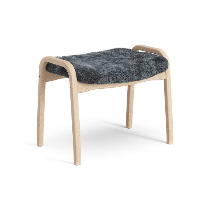 Lamini fotskammel til barn lakkert bøk/saueskinn, Charcoal (mørk grå) Swedese