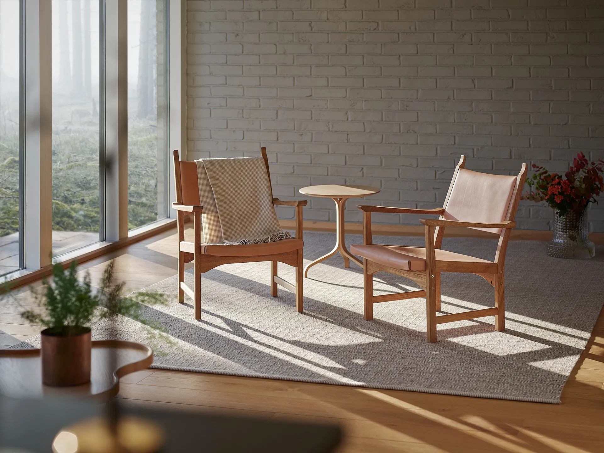 Lamino bord 49 cm, Lakkert bøk Swedese