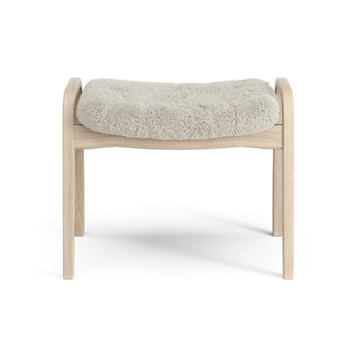 Lamino fotskammel hvitpigmentert eik/saueskinn, Moonlight (beige) Swedese
