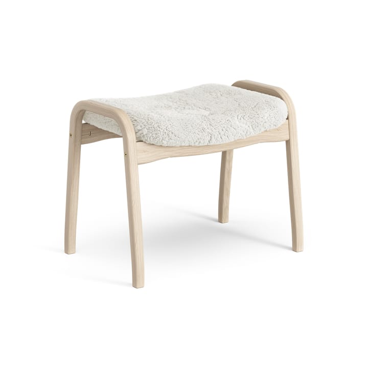 Lamino fotskammel hvitpigmentert eik/saueskinn, Off-white (hvit) Swedese