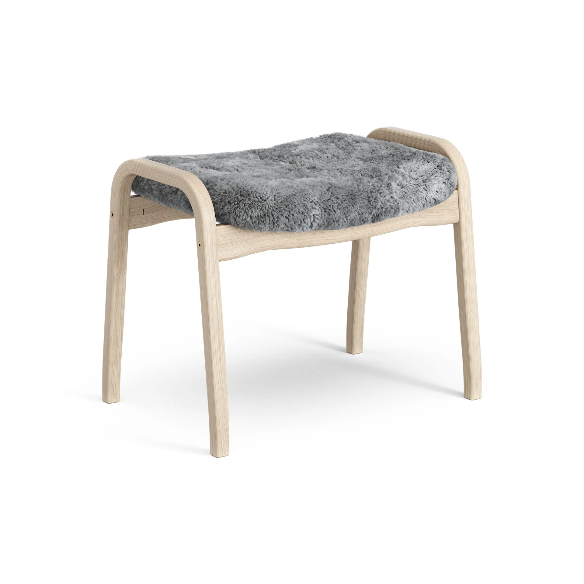 Lamino fotskammel hvitpigmentert eik/saueskinn, Scandinavian Grey (grå) Swedese