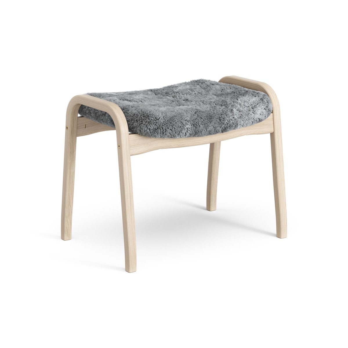 Bilde av Swedese Lamino fotskammel hvitpigmentert eik/saueskinn Scandinavian Grey (grå)