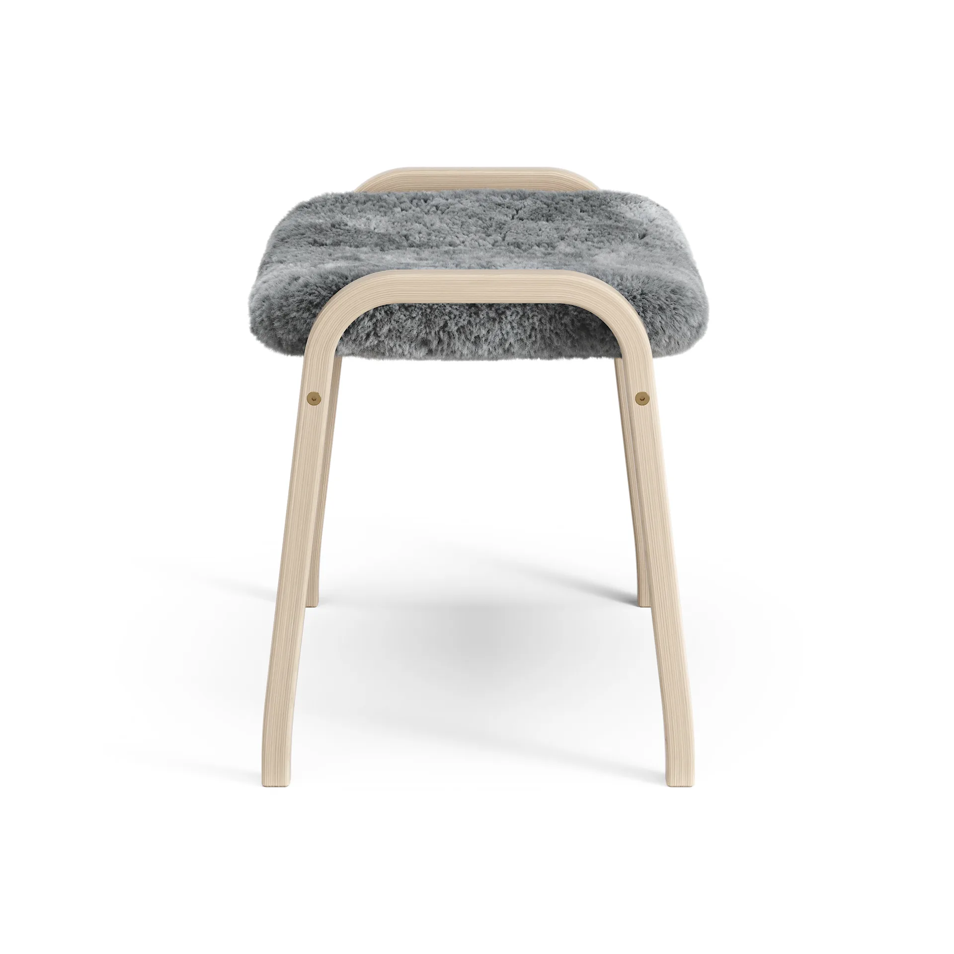 Lamino fotskammel hvitpigmentert eik/saueskinn, Scandinavian Grey (grå) Swedese