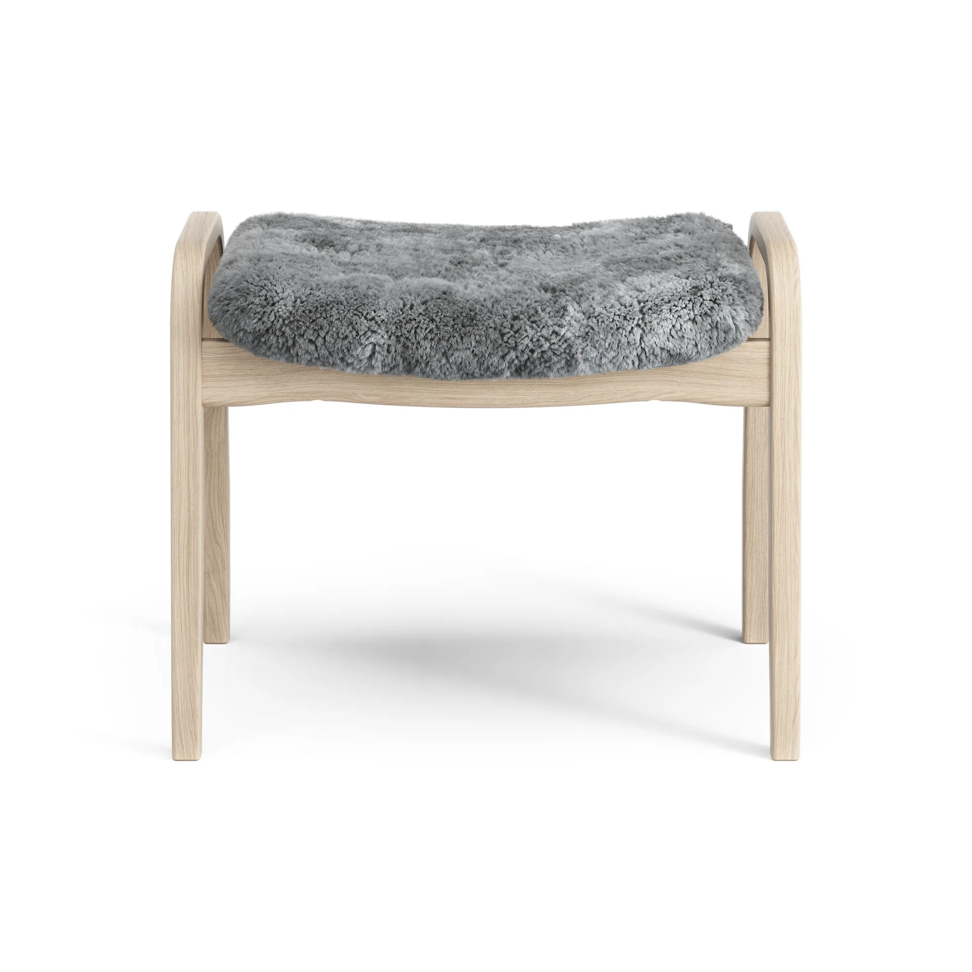 Lamino fotskammel hvitpigmentert eik/saueskinn, Scandinavian Grey (grå) Swedese