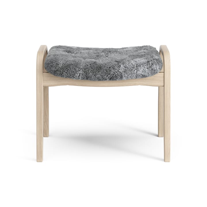 Lamino fotskammel hvitpigmentert eik/saueskinn, Scandinavian Grey (grå) Swedese