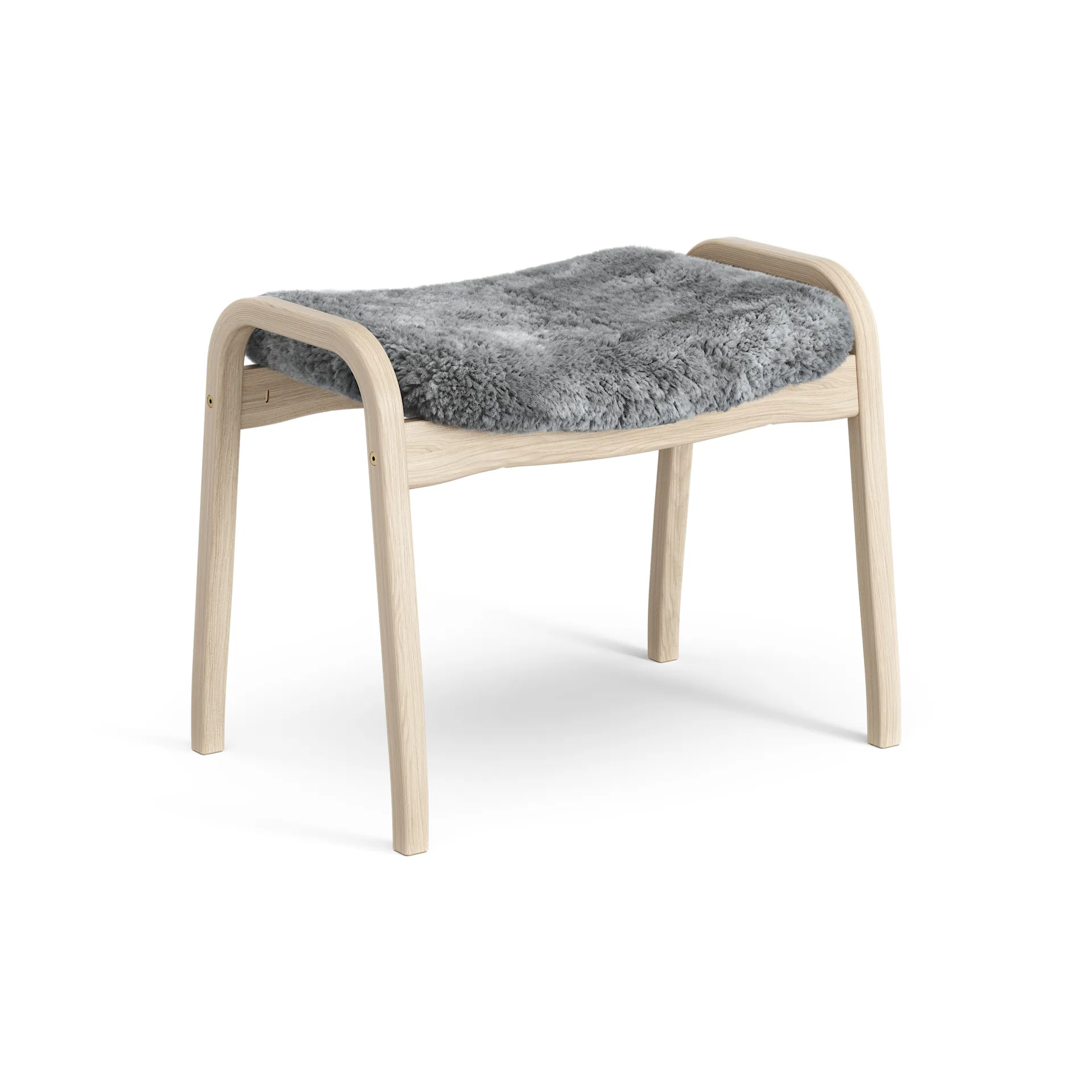 Lamino fotskammel hvitpigmentert eik/saueskinn, Scandinavian Grey (grå) Swedese