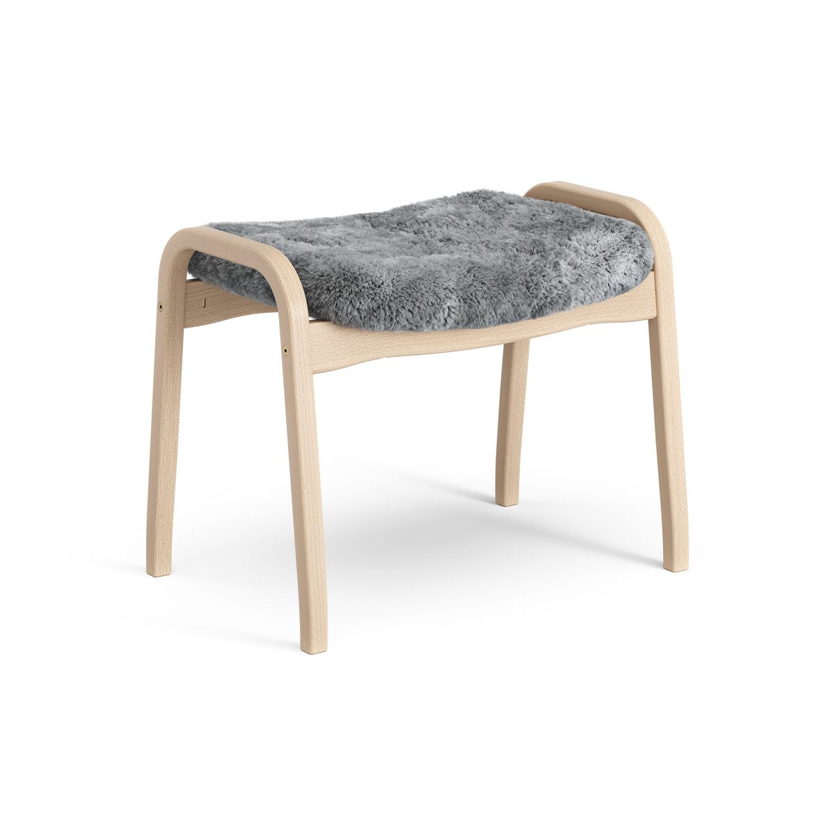 Swedese Lamino fotskammel lakkert bk/saueskinn Scandinavian Grey (grå)