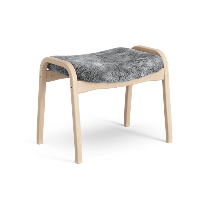 Lamino fotskammel lakkert bøk/saueskinn, Scandinavian Grey (grå) Swedese