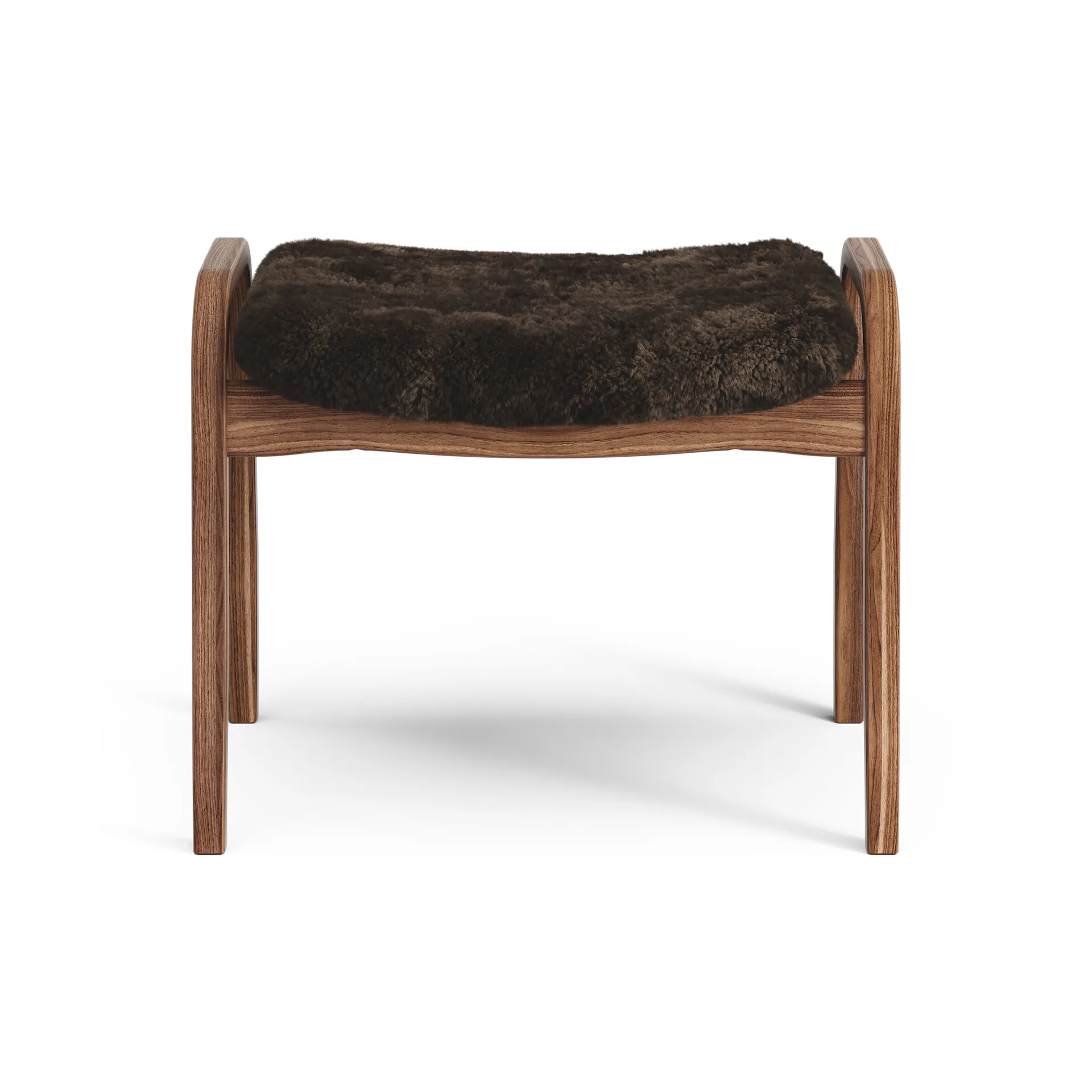 Lamino fotskammel oljet valnøtt/saueskinn, Espresso (brun) Swedese