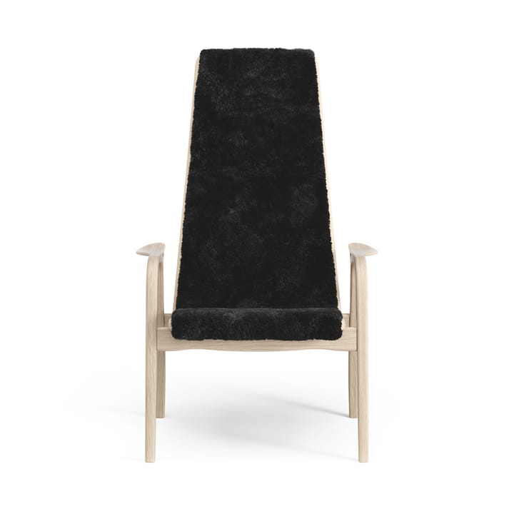 Lamino lenestol hvitpigmentert eik/saueskinn, Black (sort) Swedese
