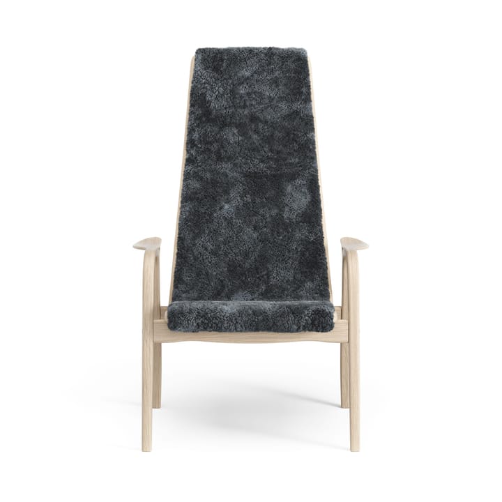 Lamino lenestol hvitpigmentert eik/saueskinn, Charcoal (mørk grå) Swedese