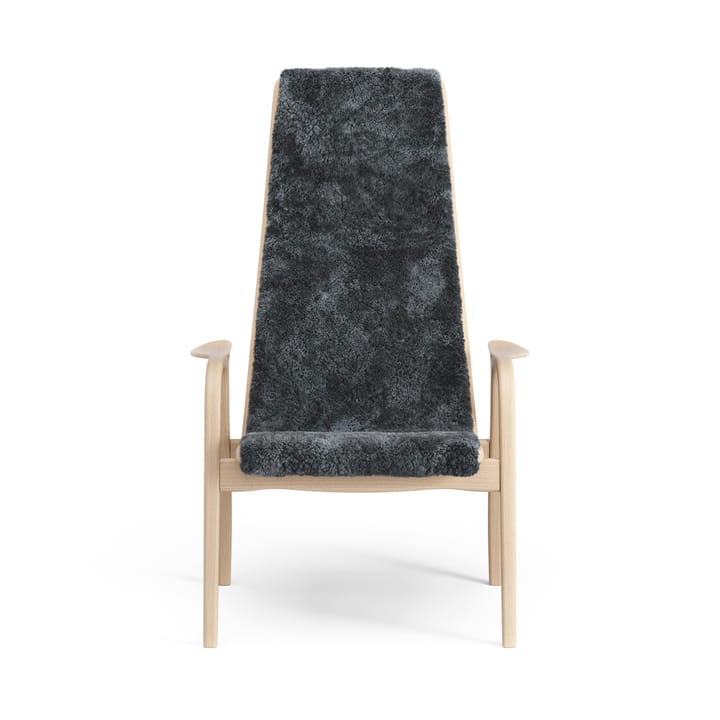 Lamino lenestol lakkert bøk/saueskinn, Charcoal (mørk grå) Swedese